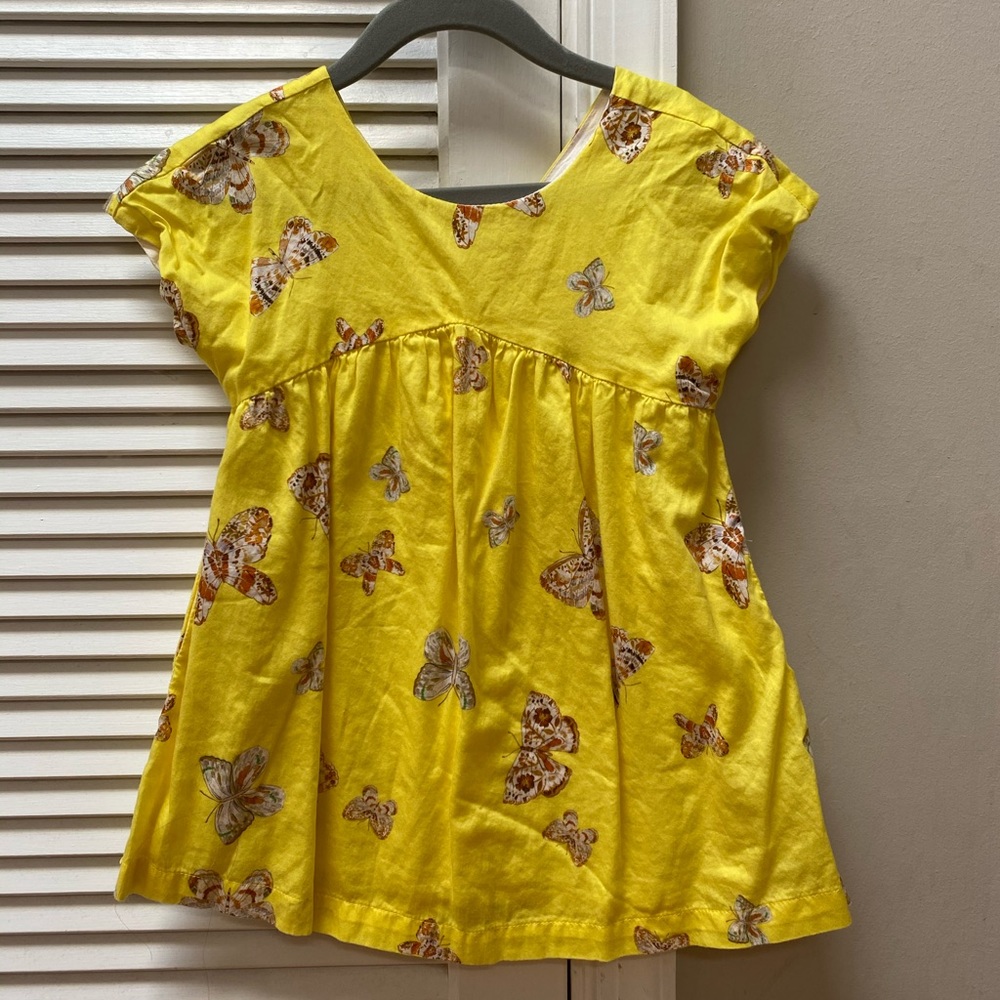 Zara Kid Girl Adorable Yellow Butterfly Dress 4